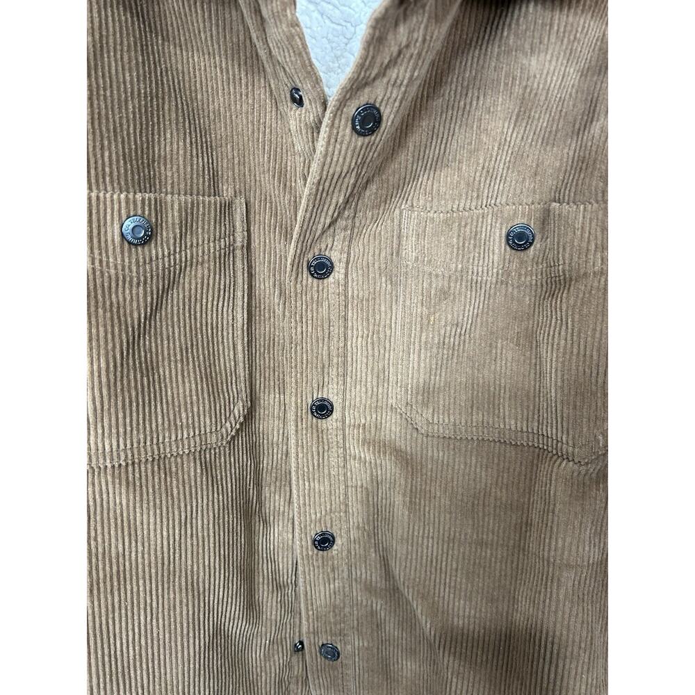 TELLURIDE CAMEL BROWN CORDUROY SHERPA LINED SNAP BUTTON UP JACKET MENS SIZE M - Picture 8 of 9